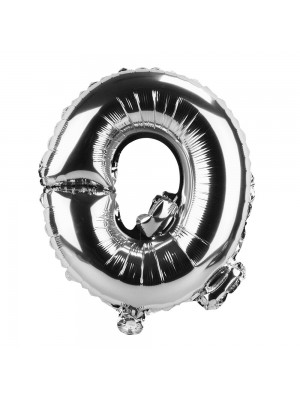 Balão Metalizado Letra Q Prateado 34x8x30cm
