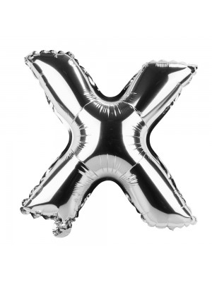 Balão Metalizado Letra X Prateado 33x11x34cm