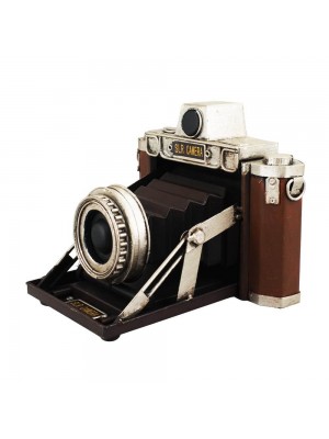 Câmera Fotográfica Antiga Marrom 15x16x18cm Estilo Retrô - Vintage