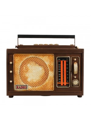 Rádio Antigo Cofrinho 19.5x8x23cm Estilo Retrô - Vintage