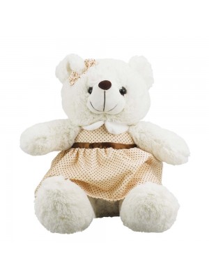 Urso Sentado Vestido Laço 23cm - Pelúcia
