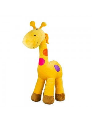 Girafa Gigante Amarela Com Pintas Coloridas 100cm - Pelúcia