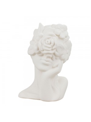 Vaso Cerâmica Rosto Mulher 19cm