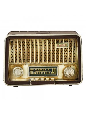 Rádio Antigo Cofre Porta Moeda 16x9x24cm Estilo Retrô - Vintage
