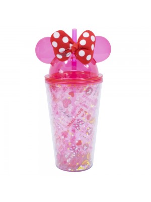 Copo Com Laço Orelhas Minnie Rosa 450ml - Disney