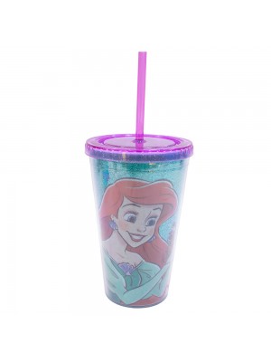 Copo Com Canudo Princesa Ariel 450ml - Disney