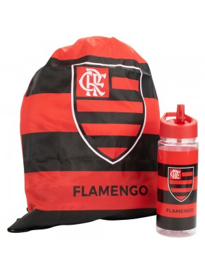 Garrafa Plástico 450ml Com Mochila Tipo saco - Flamengo