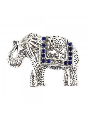 Elefante Detalhes Azul Ímã 4x5cm