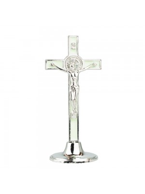 Crucifixo De Mesa Verde 12cm - Enfeite Metal