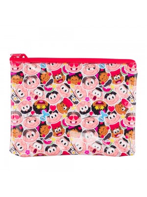 Necessaire Estojo Transparente Rosto Turma 17x21cm - Turma Da Mônica