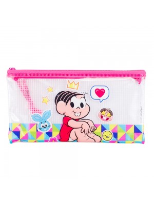 Necessaire Estojo Transparente Mônica 11.5x21cm - Turma Da Mônica