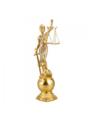 Dama Da Justiça Dourado 31cm - Enfeite Resina
