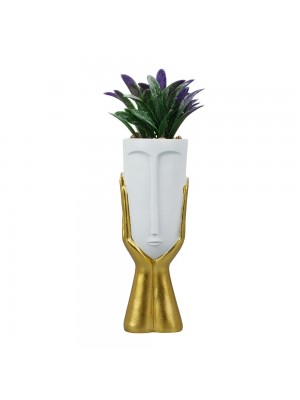 Vaso Artificial Rosto Em Cima Mãos Modelo B 20cm