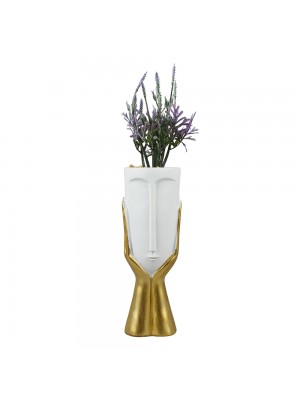 Vaso Artificial Rosto Em Cima Mãos Modelo C 24.5cm