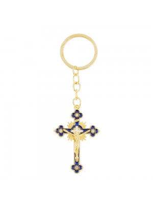Chaveiro Crucifixo Azul 5cm