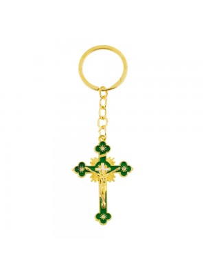 Chaveiro Crucifixo Verde 5cm