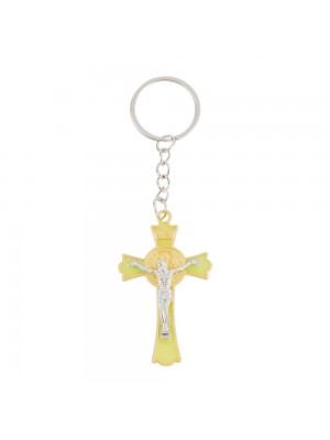 Chaveiro Crucifixo Amarelo 6cm