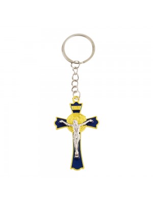 Chaveiro Crucifixo Azul 6cm