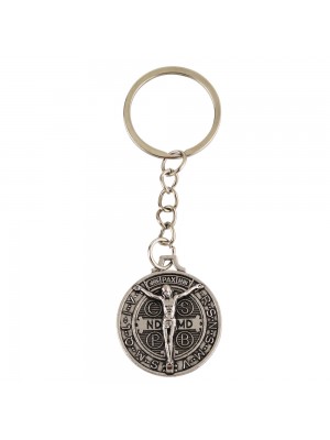 Chaveiro Medalhão São Bento Jesus Crucificado 3cm