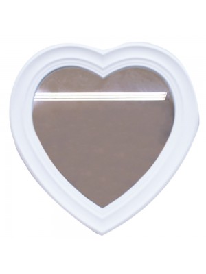 Espelho Moldurado Coração Branco 30x30cm
