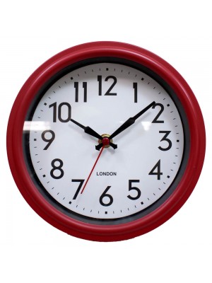 Relógio Parede Vermelho 21.5x21.5cm