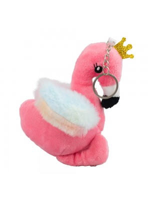 Chaveiro Flamingo Pink Coroa 18cm - Pelúcia