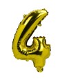 Balão Metalizado Número Quatro Dourado 67x17x43cm Grande