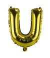 Balão Metalizado Letra U Dourado 34x8x30cm