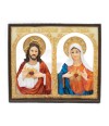 Quadro Sagrado Coração Maria E Jesus 20x4x23cm - Enfeite Resina