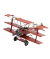 Avião Vermelho Asas Tripla Hélice 15.5x30.5x35cm Estilo Retrô - Vintage