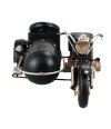 Motocicleta Preta Com Sidecar 12x28x20cm Estilo Retrô - Vintage