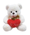 Urso Branco Coração Te Amo 50cm - Pelúcia