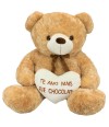 Urso Sentado Te Amo Mais Que Chocolate 72cm - Pelúcia