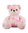 Urso Verde Rosa Sentado 40cm - Pelúcia