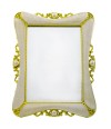 Espelho Retangular Detalhes Dourado 21.5cm