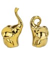 Jogo 2 Elefantes Dourados Cerâmica 18cm e 15cm