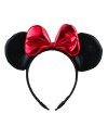 Tiara Preta Orelhas Laço Vermelho Minnie 20x25cm - Disney