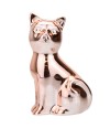 Gato Cerâmica Rosê Sentado Lado 9cm