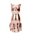 Gato Cerâmica Rosê Sentado 9cm