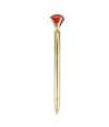 Caneta Roller Pen Dourado Diamante Vermelho 1mm