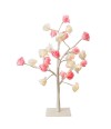 Luminária Árvore Flores Branco E Rosa 31cm