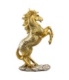 Cavalo Dourado Empinando 33.5cm - Resina Animais