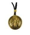 Colar Dourada Medalhão São Bento 3.5cm