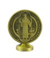Medalhão São Bento Dourado Metal Uso Carro 5.5cm