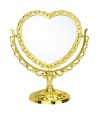 Espelho Coração Dourado Dupla Face 24x21cm
