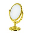 Espelho Redondo Dourado Dupla Face 26x21cm