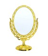 Espelho Oval Dourado Dupla Face 24x16cm