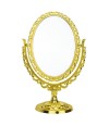 Espelho Oval Dourado Dupla Face 29x19cm