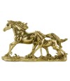 Cavalos Mãe Filhote Dourados 26cm - Resina Animais