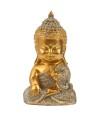 Buda Dourado Sentado Postura Mudra Modelo B 12cm